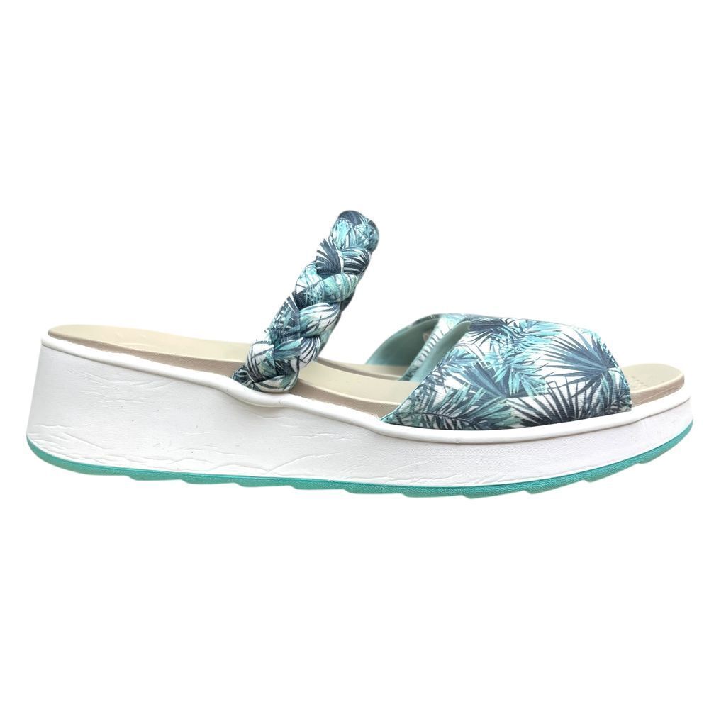 Bzees Women New Wave Platform Sandals with Braided Straps Slip On Slides Sz 9.5M